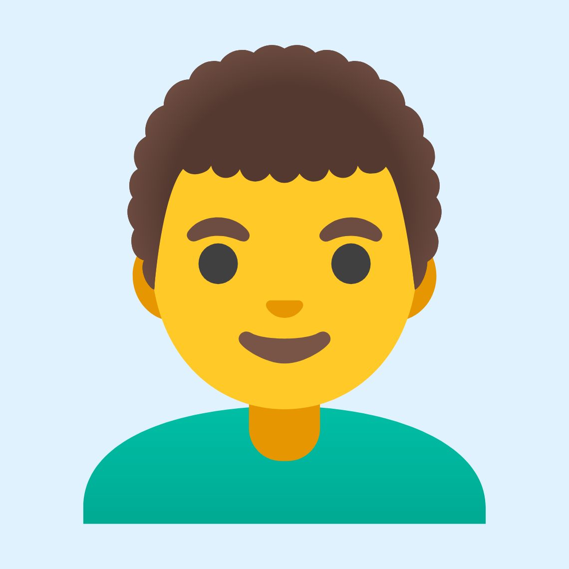 π¨β𦱠Man: curly hair