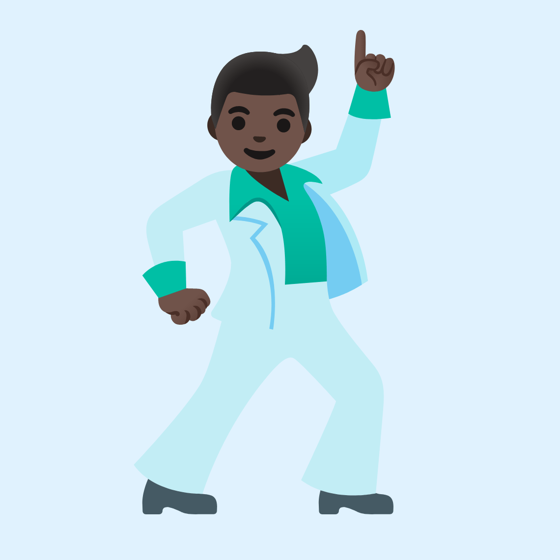πΊπΏ Man dancing: dark skin tone