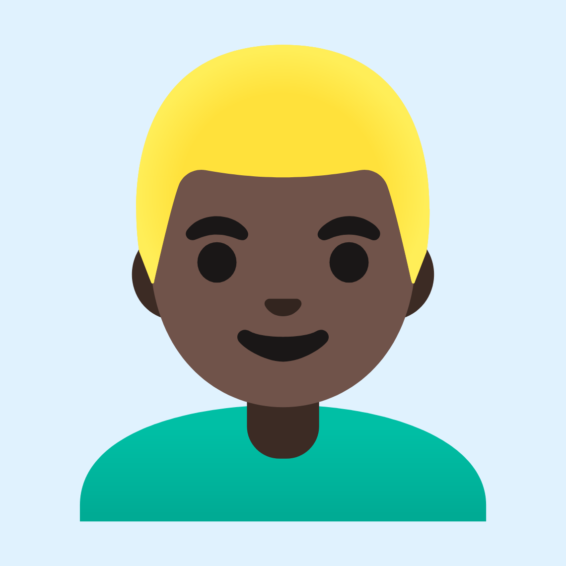 π±πΏββοΈ Man: dark skin tone, blond hair
