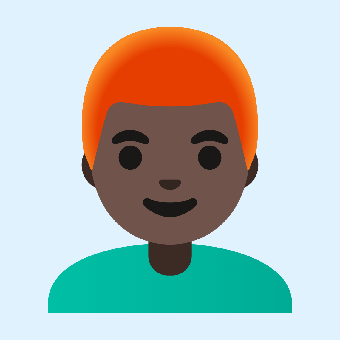 π¨πΏβπ¦° Man: dark skin tone, red hair