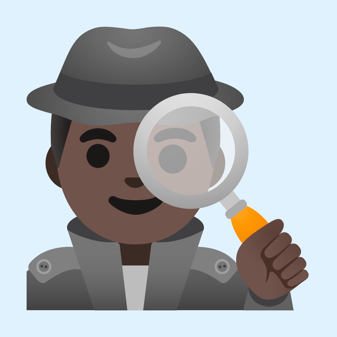 π΅πΏββοΈ Man detective: dark skin tone