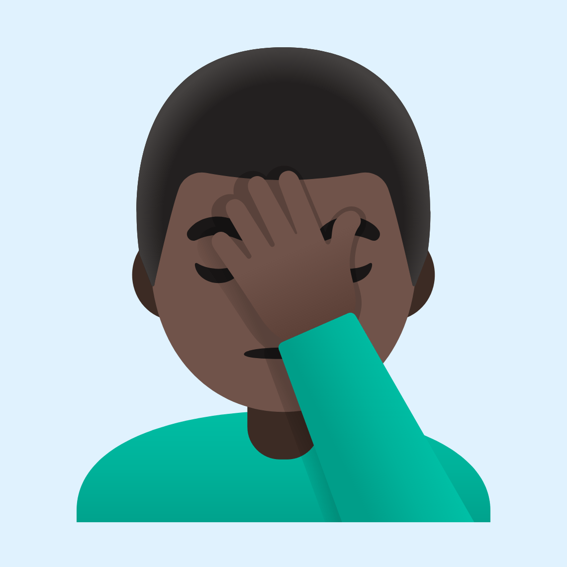 π€¦πΏββοΈ Man facepalming: dark skin tone