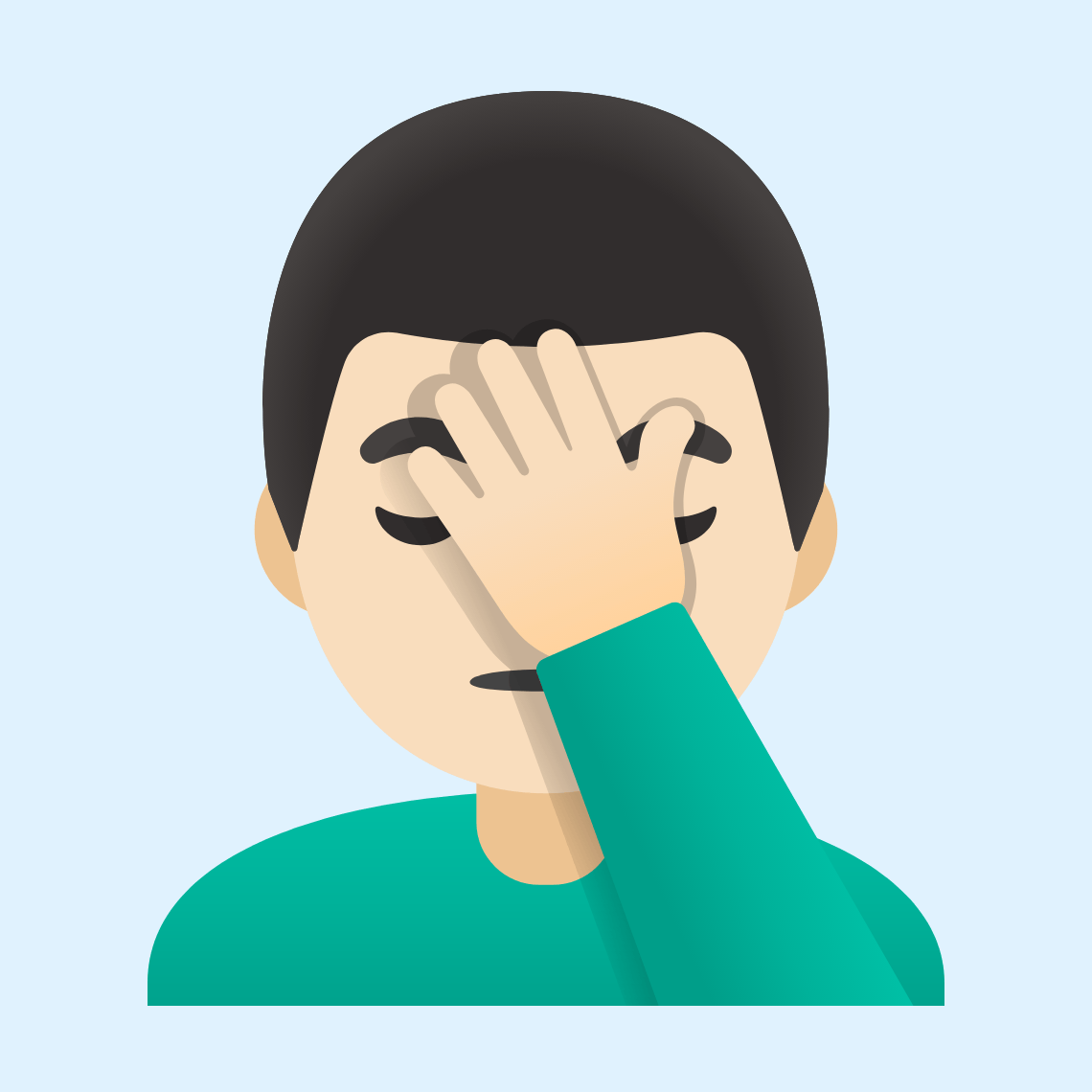 π€¦π»ββοΈ Man facepalming: light skin tone
