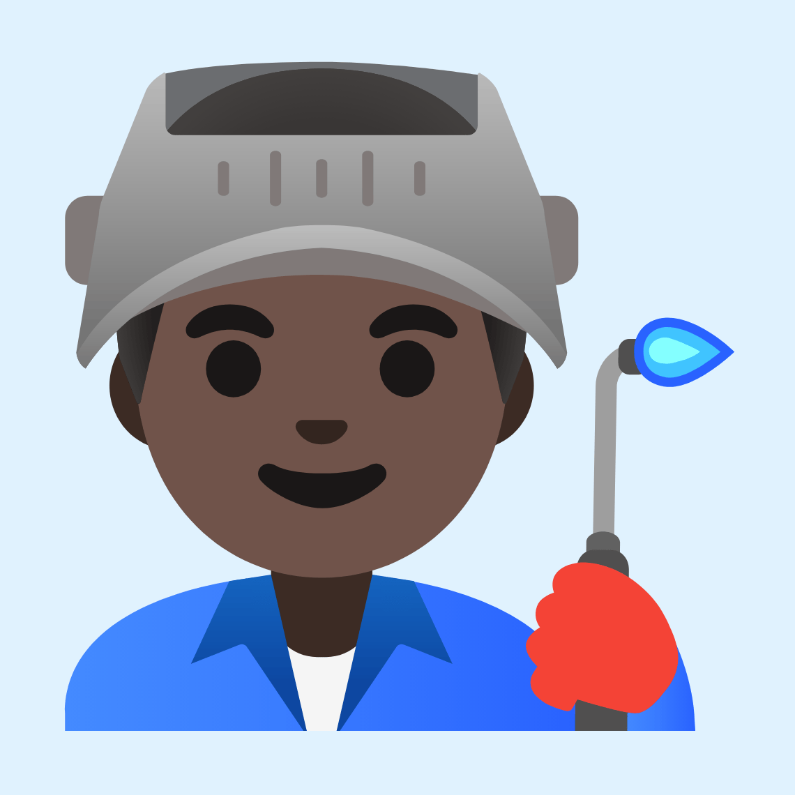π¨πΏβπ Man factory worker: dark skin tone