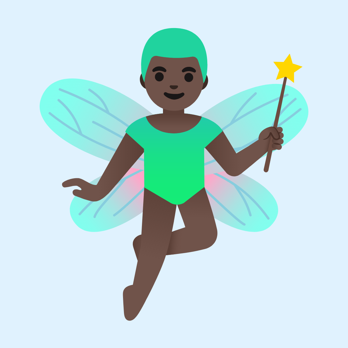 π§πΏββοΈ Man fairy: dark skin tone