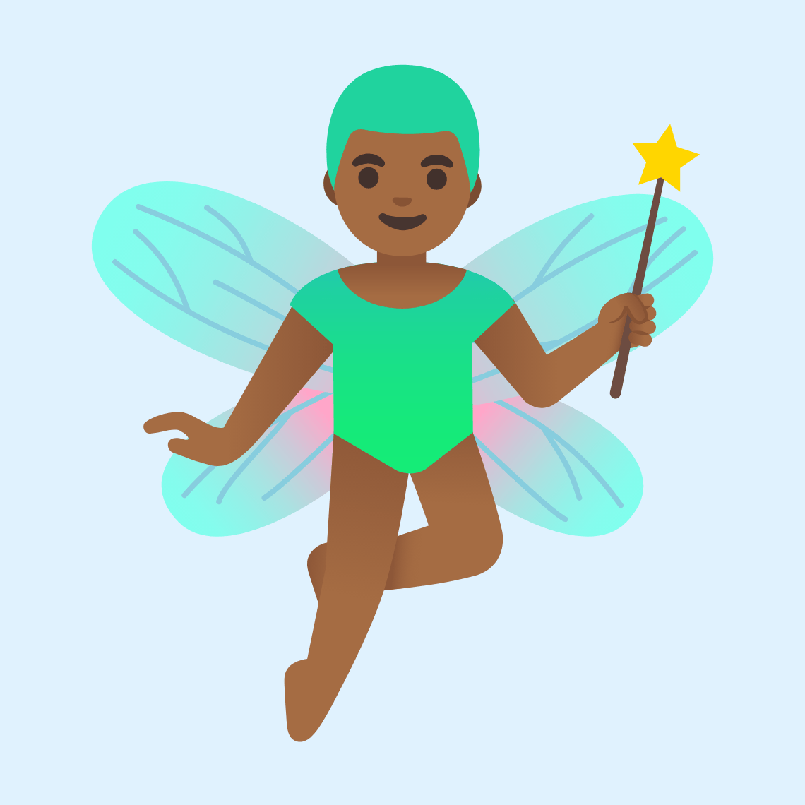 π§πΎββοΈ Man fairy: medium-dark skin tone