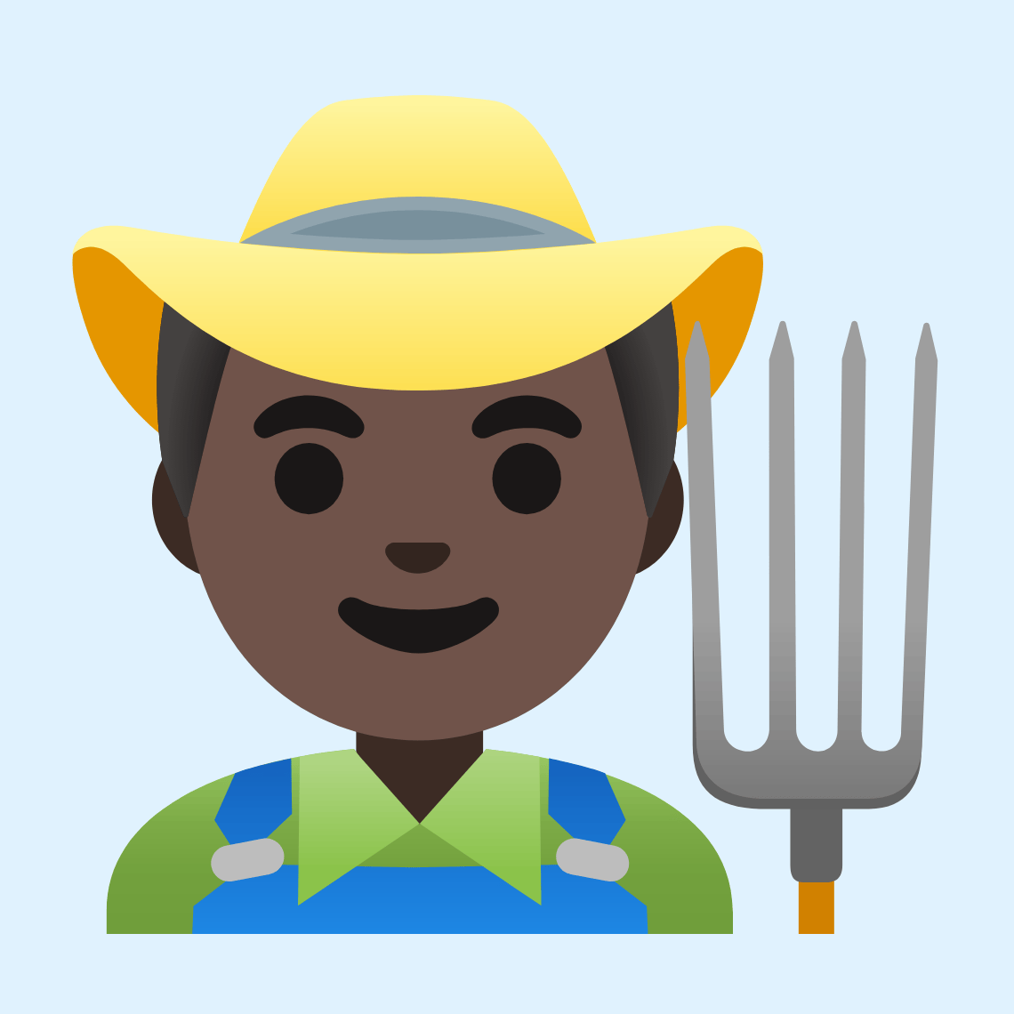 π¨πΏβπΎ Man farmer: dark skin tone