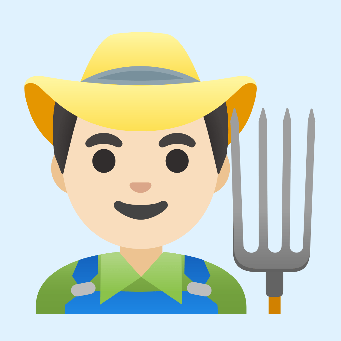 π¨π»βπΎ Man farmer: light skin tone