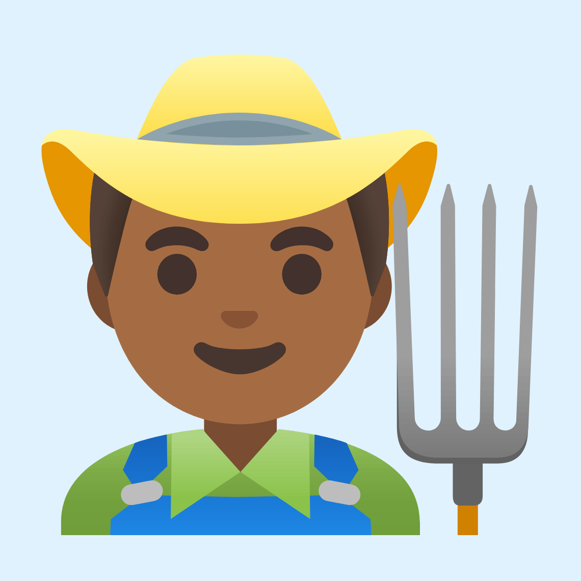 π¨πΎβπΎ Man farmer: medium-dark skin tone