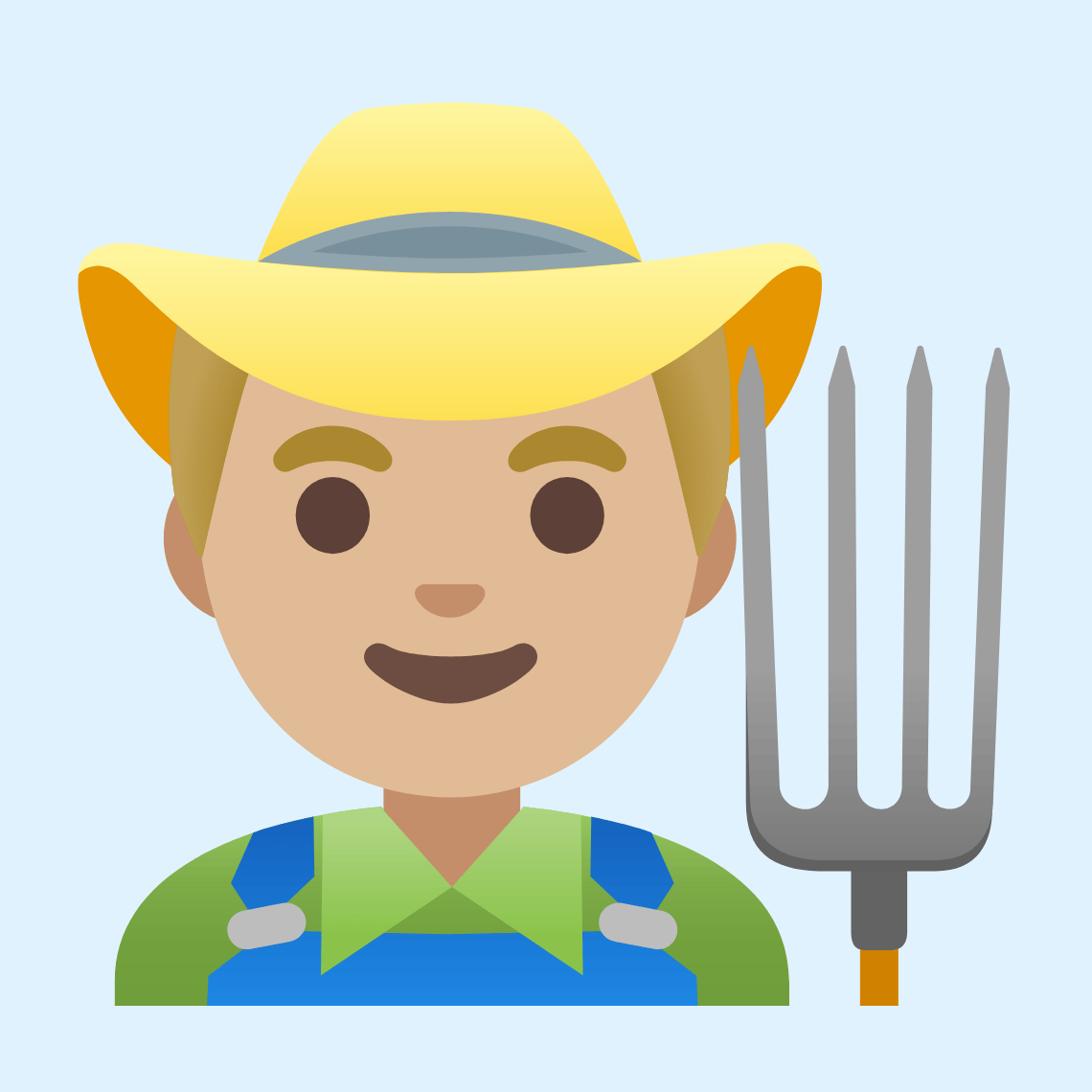 π¨πΌβπΎ Man farmer: medium-light skin tone
