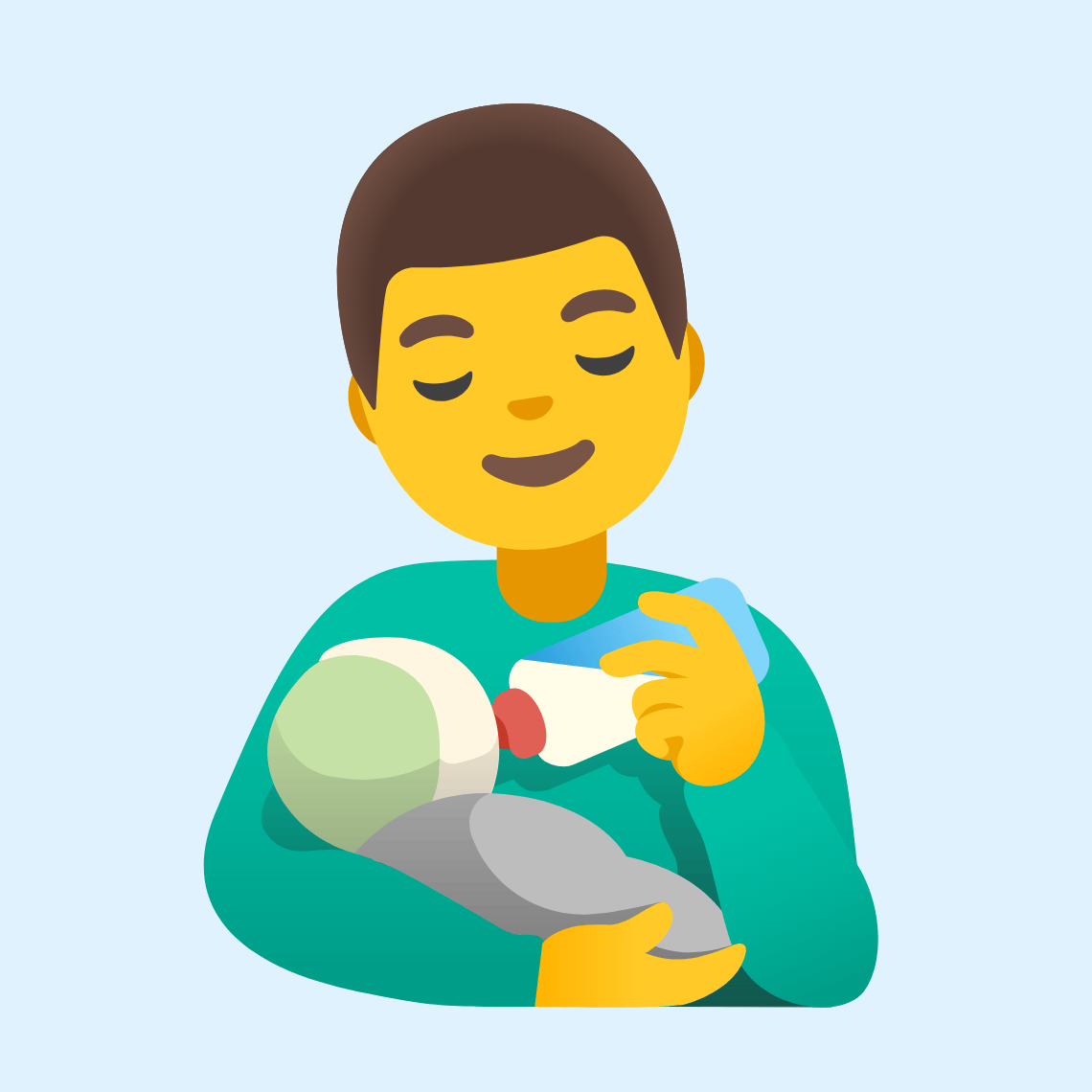 👨🍼 Man feeding baby