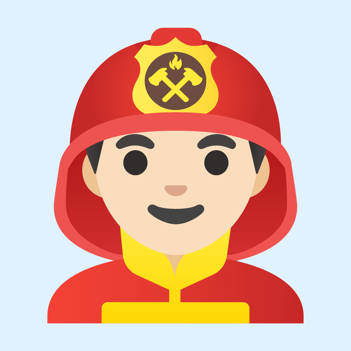 π¨π»βπ Man firefighter: light skin tone