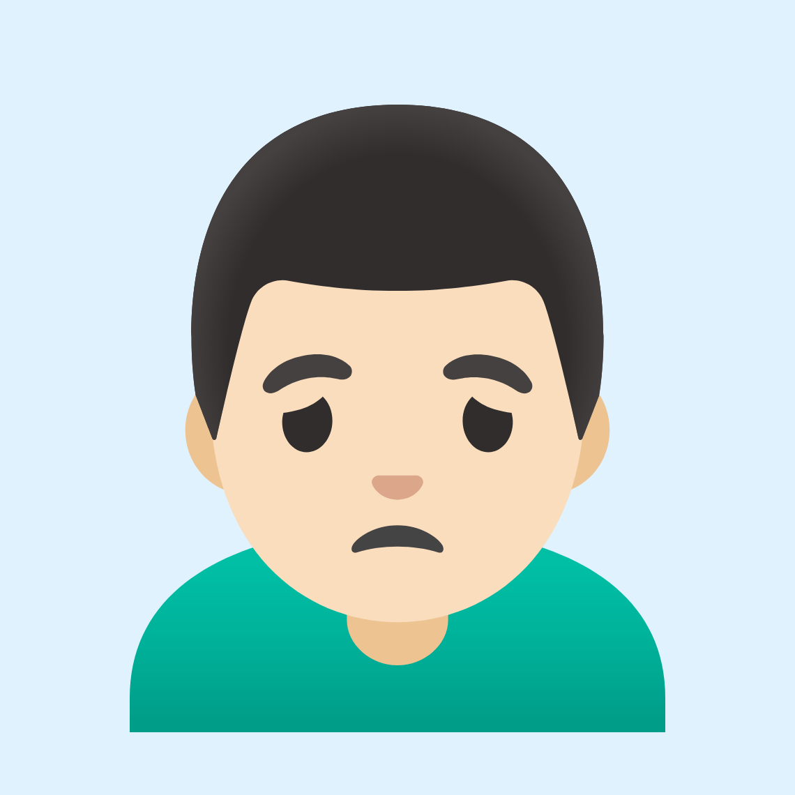 ππ»ββοΈ Man frowning: light skin tone