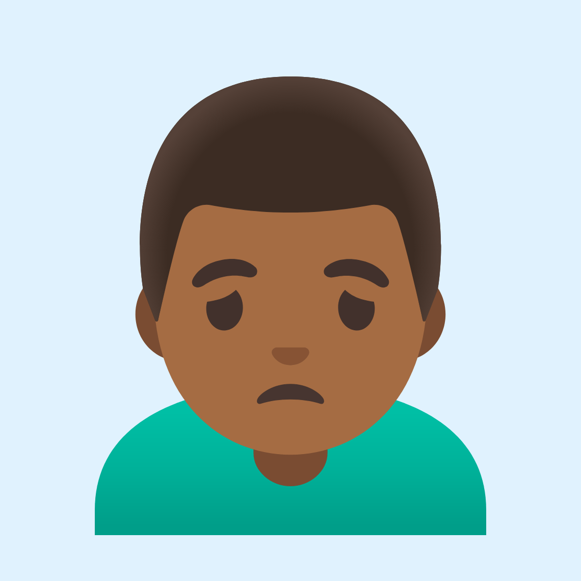 ππΎββοΈ Man frowning: medium-dark skin tone