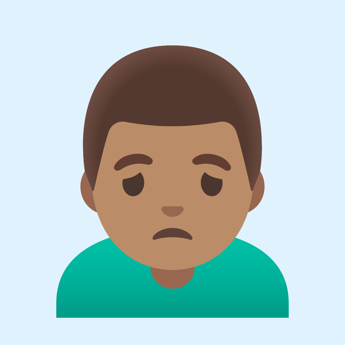 ππ½ββοΈ Man frowning: medium skin tone