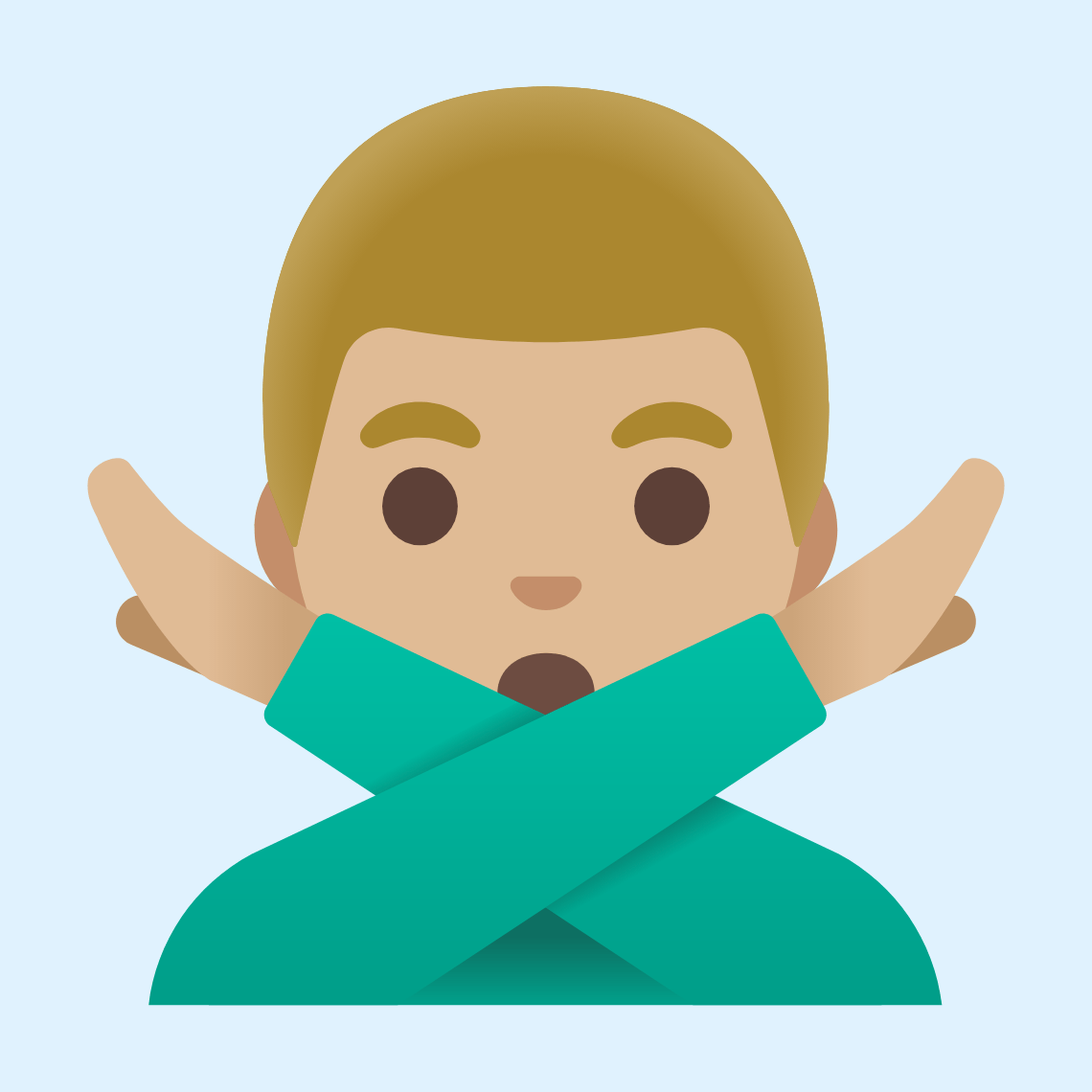 π
πΌββοΈ Man gesturing NO: medium-light skin tone