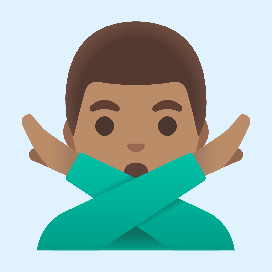 π
π½ββοΈ Man gesturing NO: medium skin tone