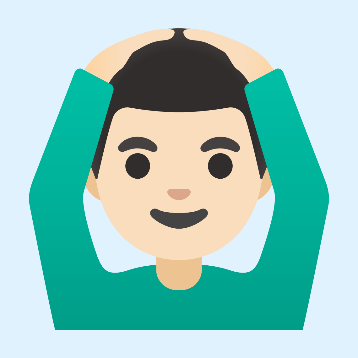 ππ»ββοΈ Man gesturing OK: light skin tone