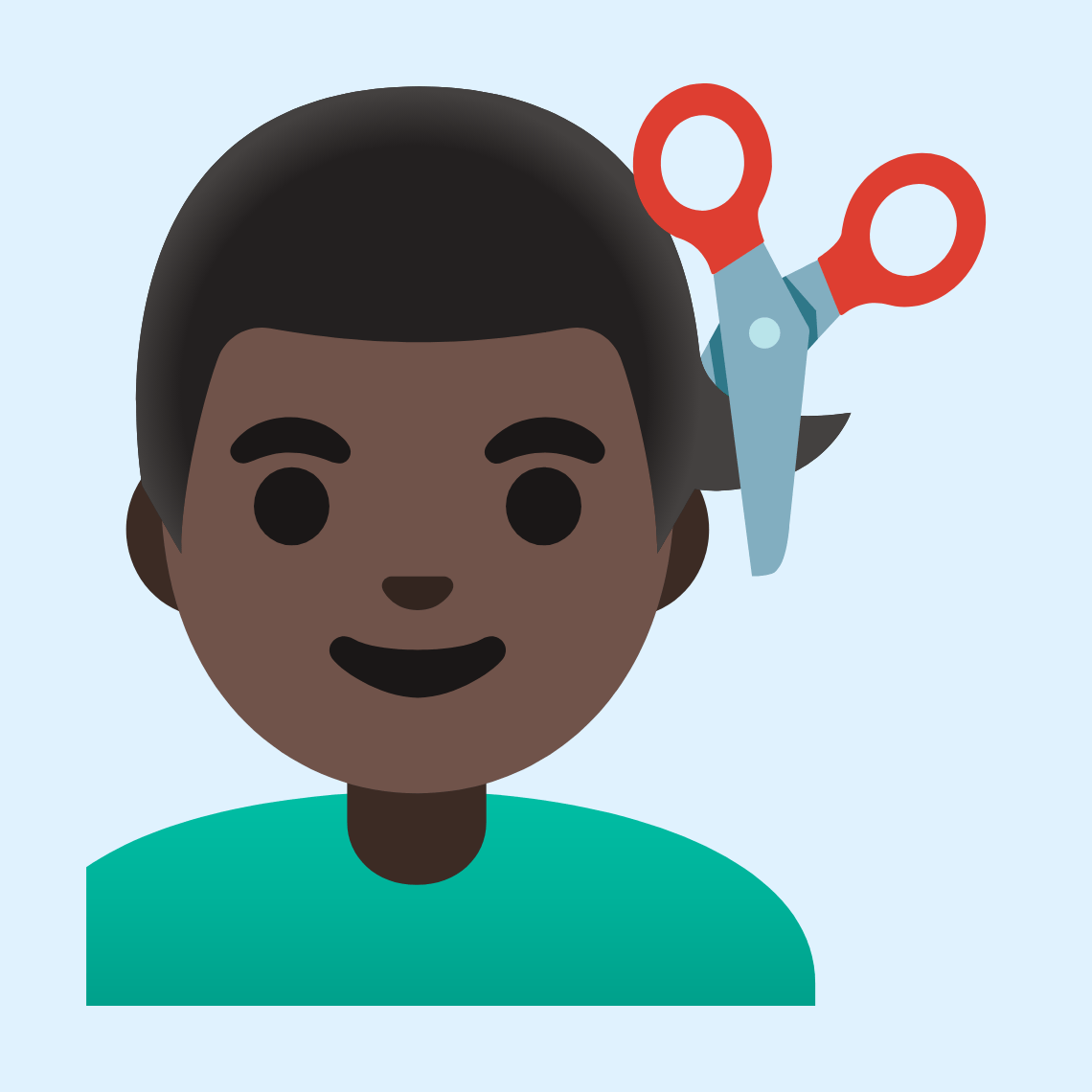 ππΏββοΈ Man getting haircut: dark skin tone