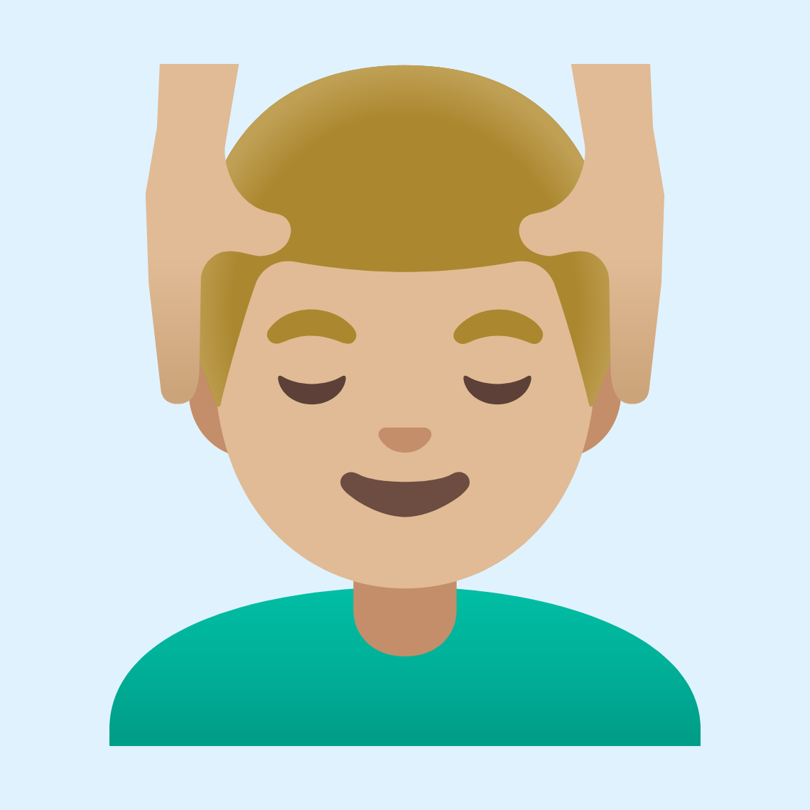 ππΌββοΈ Man getting massage: medium-light skin tone