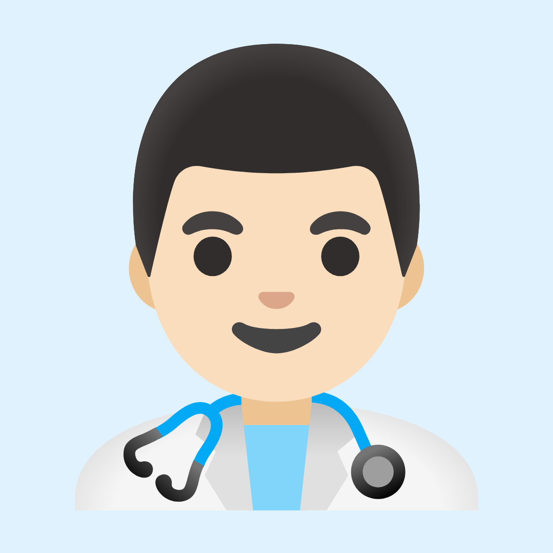 π¨π»ββοΈ Man health worker: light skin tone