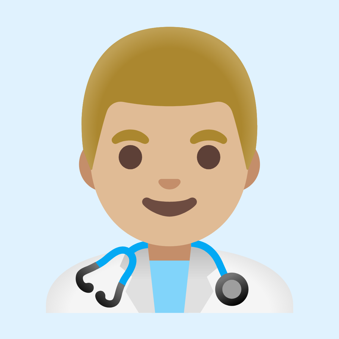 π¨πΌββοΈ Man health worker: medium-light skin tone