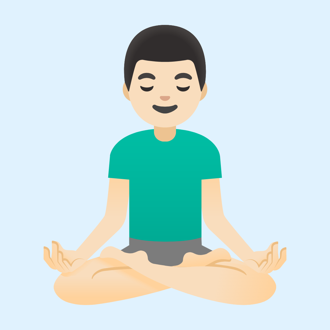 π§π»ββοΈ Man in lotus position: light skin tone