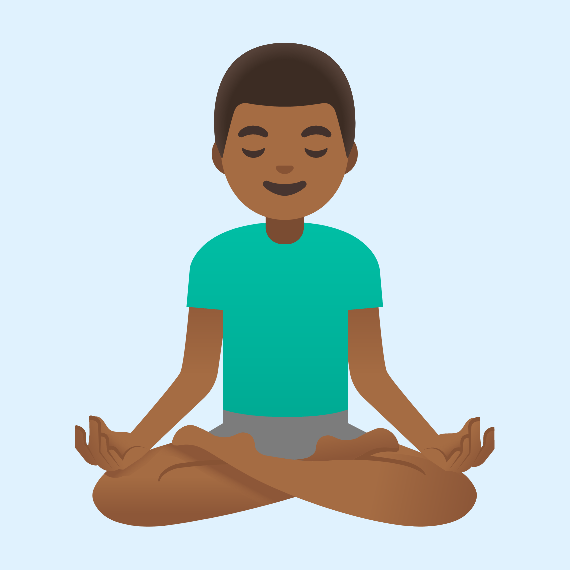 π§πΎββοΈ Man in lotus position: medium-dark skin tone