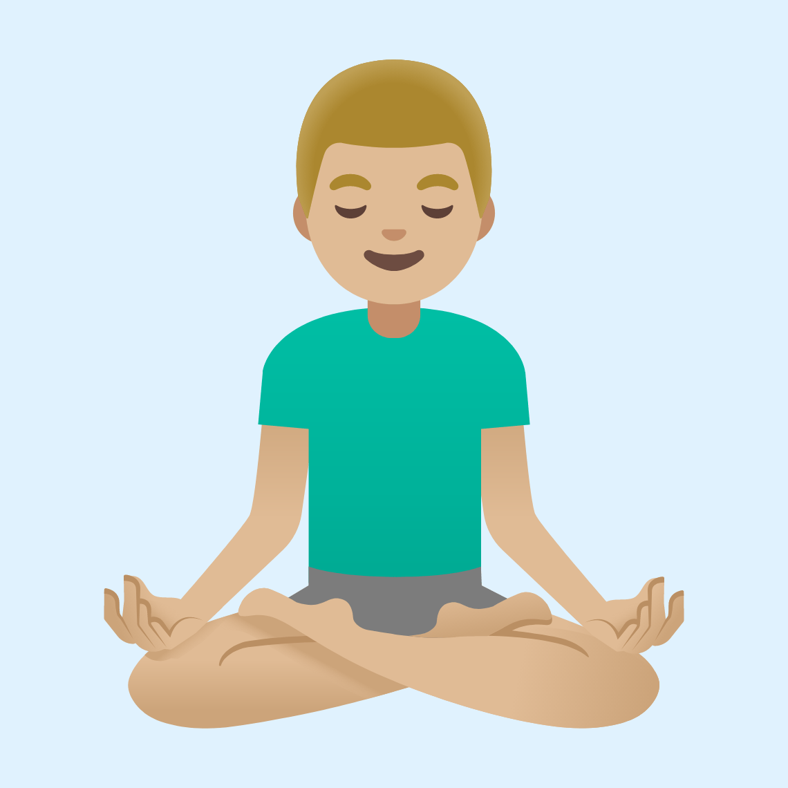 🧘🏼♂️ Muškarac u položaju lotosa: svijetlo maslinasta boja kože
