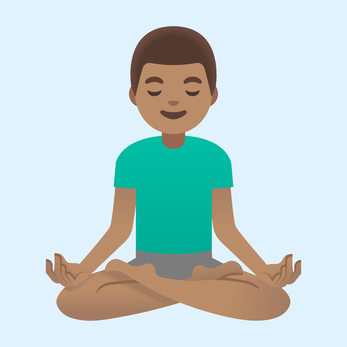 π§π½ββοΈ Man in lotus position: medium skin tone