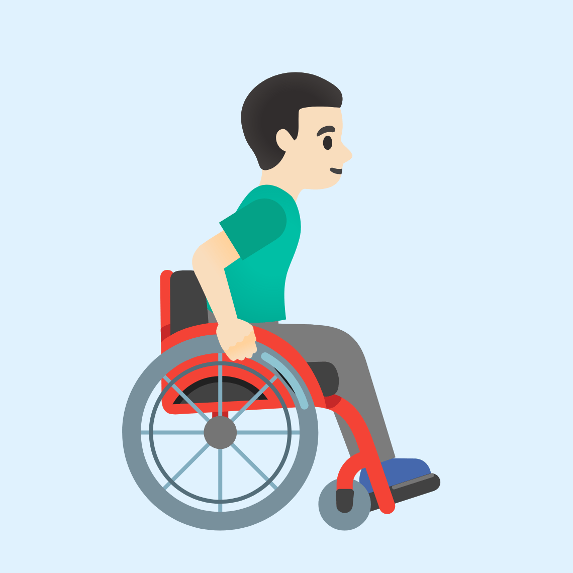π¨π»βπ¦½ββ‘οΈ Man in manual wheelchair facing right: light skin tone