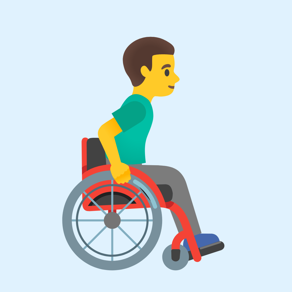 π¨βπ¦½ββ‘οΈ Man in manual wheelchair facing right