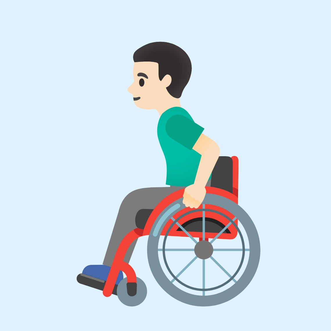 π¨π»β𦽠Man in manual wheelchair: light skin tone