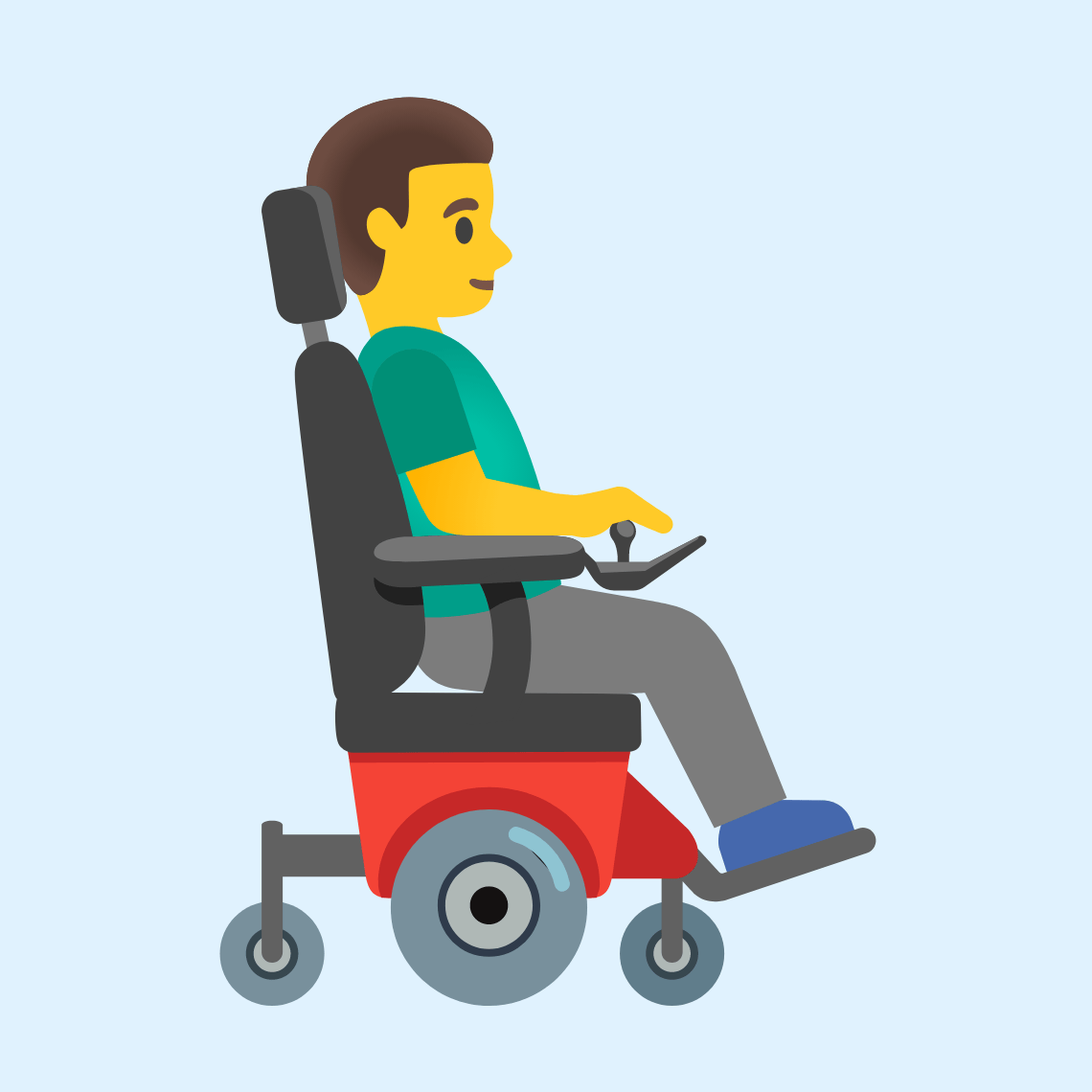 π¨βπ¦Όββ‘οΈ Man in motorized wheelchair facing right