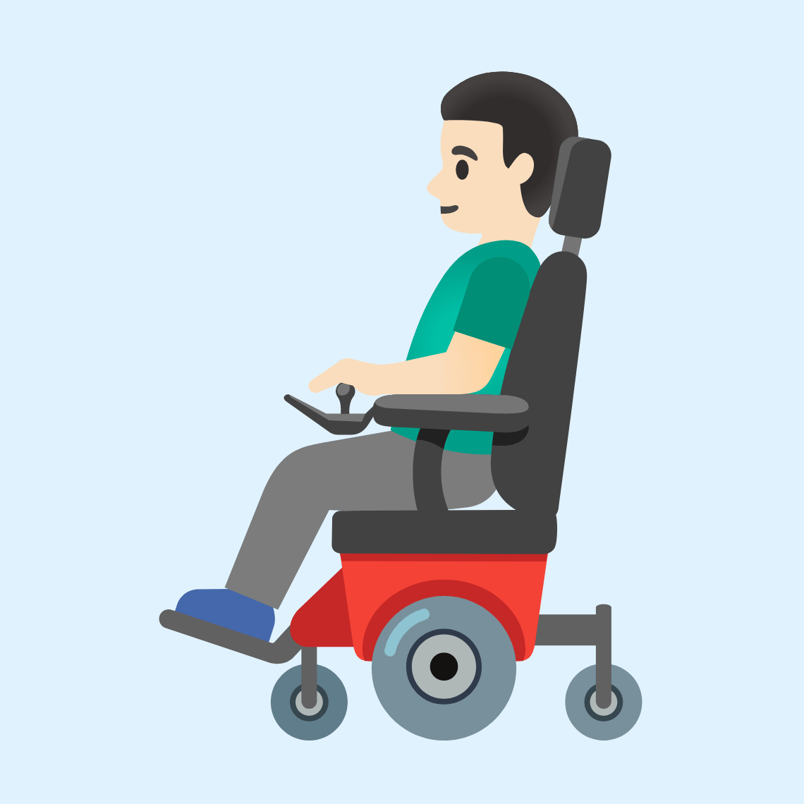 π¨π»βπ¦Ό Man in motorized wheelchair: light skin tone