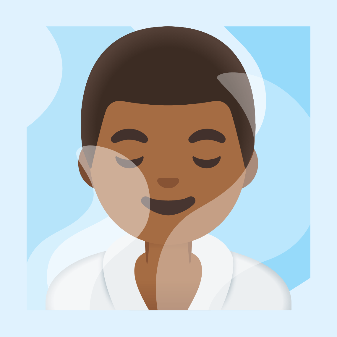 π§πΎββοΈ Man in steamy room: medium-dark skin tone