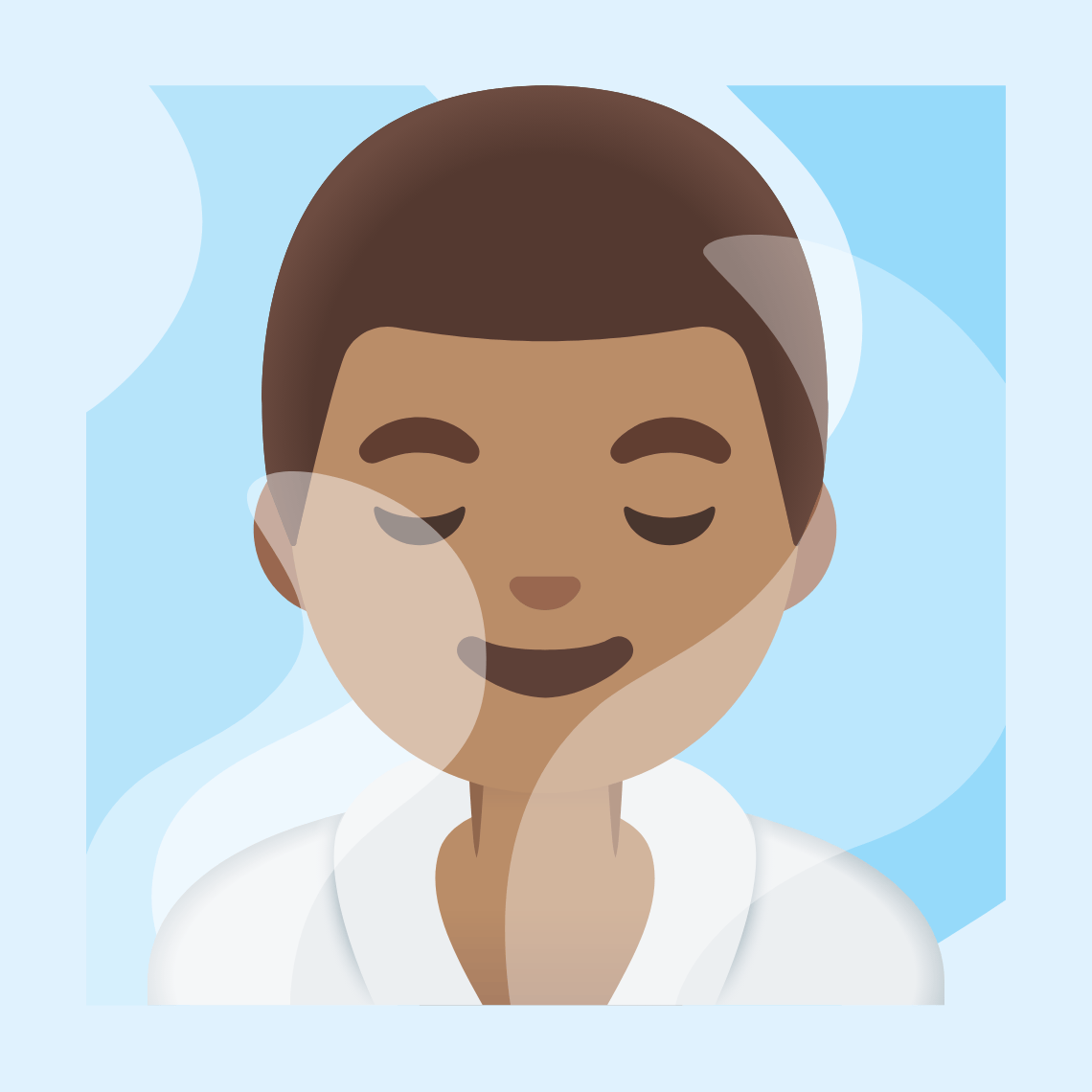 π§π½ββοΈ Man in steamy room: medium skin tone