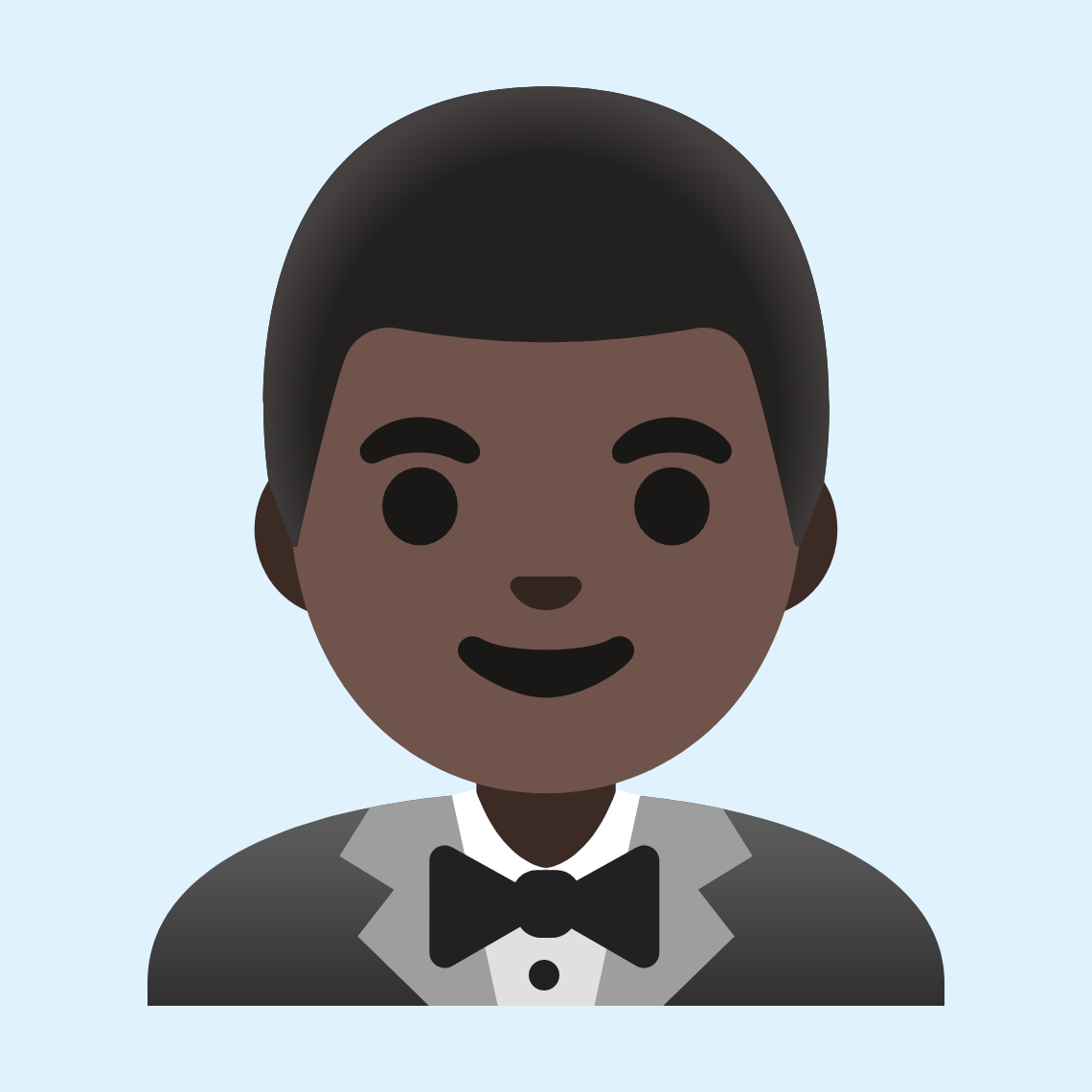 π€΅πΏββοΈ Man in tuxedo: dark skin tone