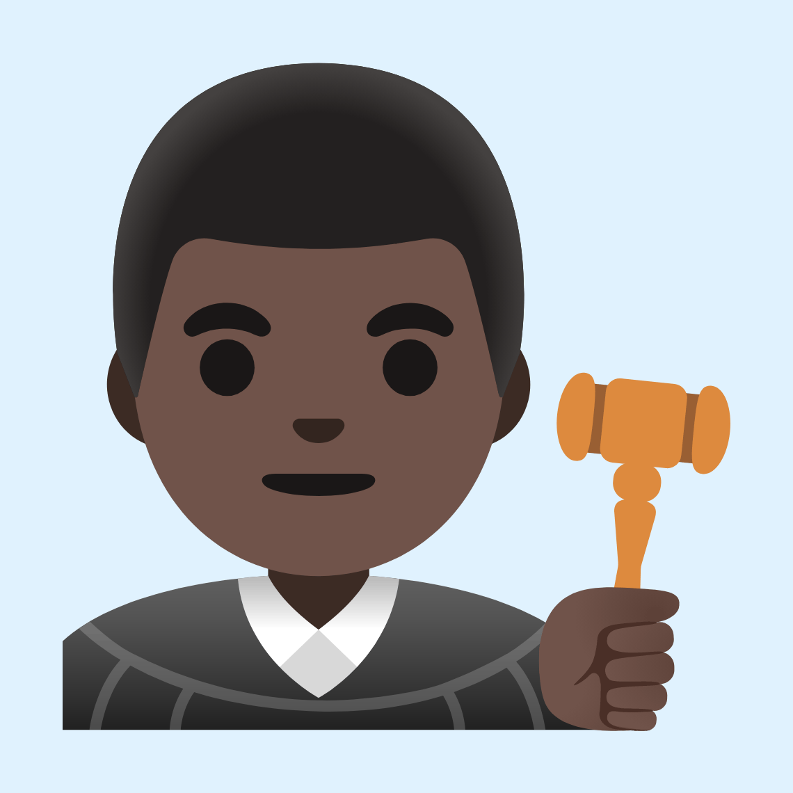 👨🏿‍⚖️ Man judge: dark skin tone