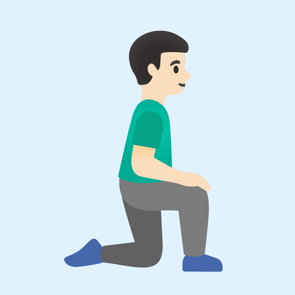 π§π»ββοΈββ‘οΈ Man kneeling facing right: light skin tone