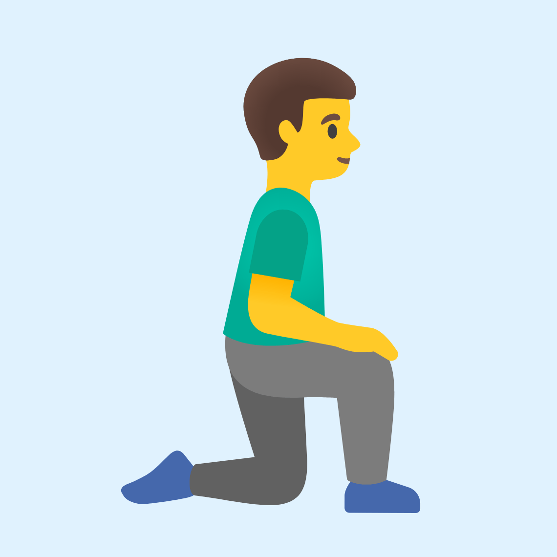 π§ββοΈββ‘οΈ Man kneeling facing right