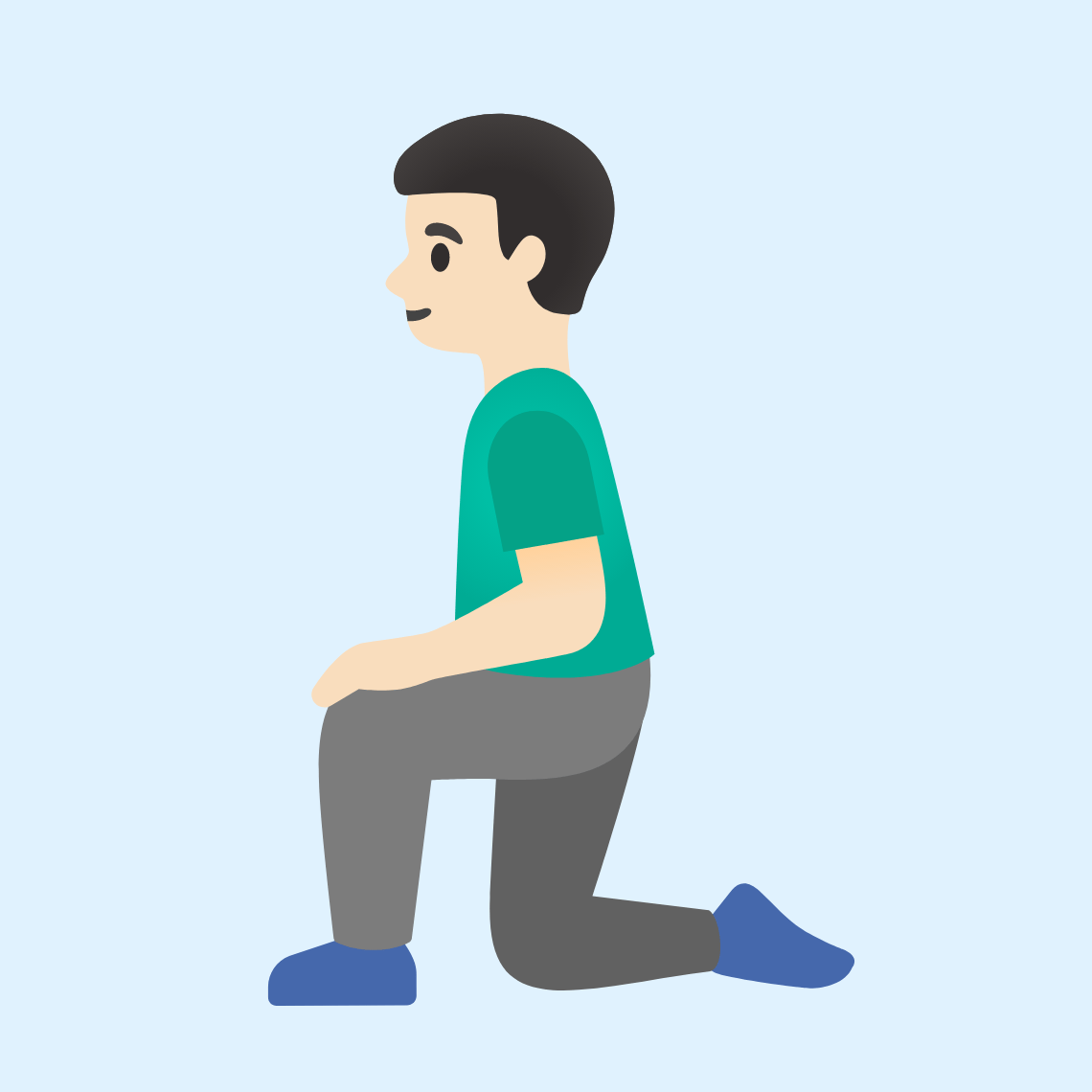 π§π»ββοΈ Man kneeling: light skin tone