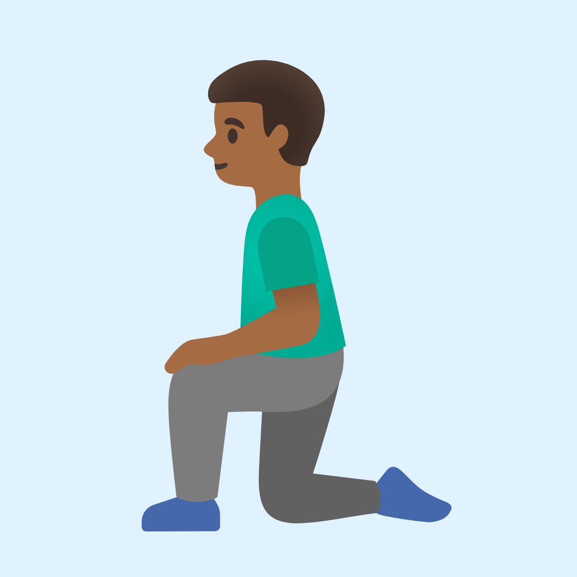 π§πΎββοΈ Man kneeling: medium-dark skin tone