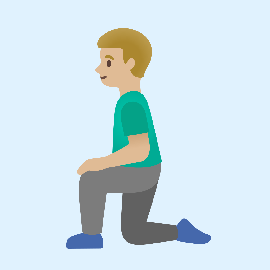 π§πΌββοΈ Man kneeling: medium-light skin tone