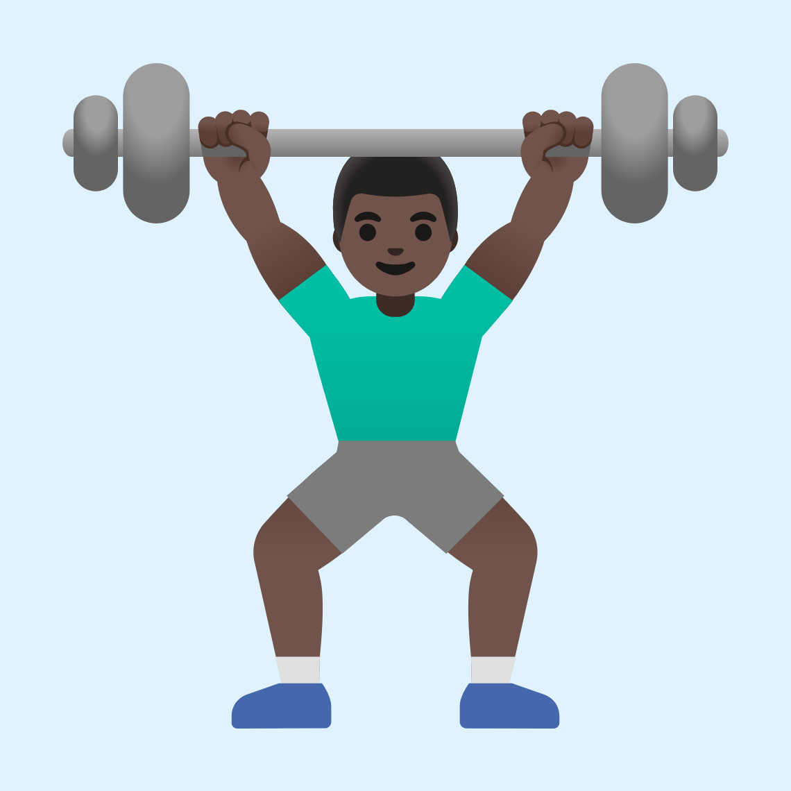 ππΏββοΈ Man lifting weights: dark skin tone