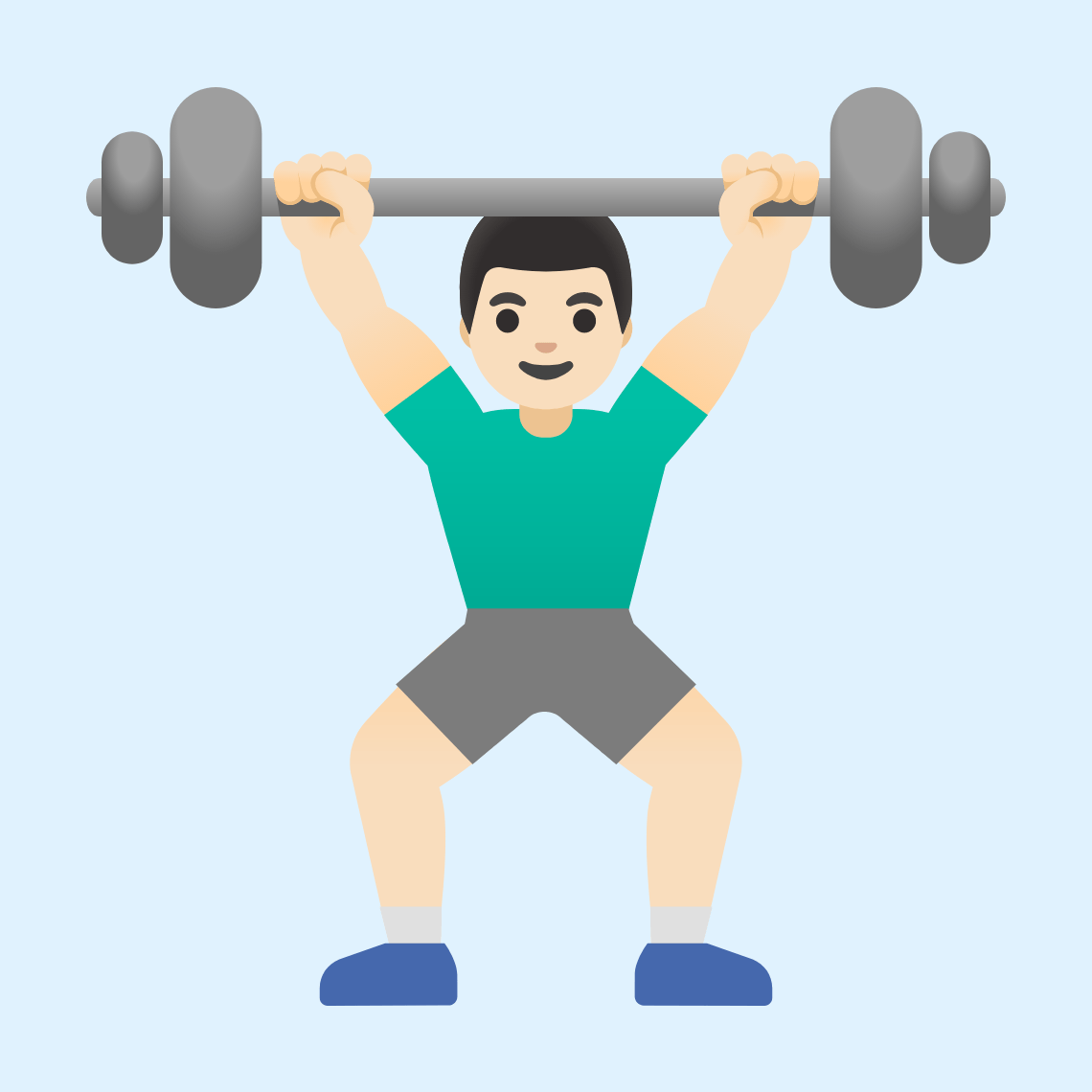 ππ»ββοΈ Man lifting weights: light skin tone