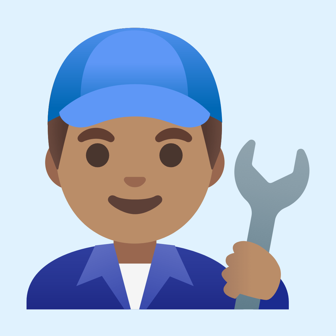 π¨π½βπ§ Man mechanic: medium skin tone