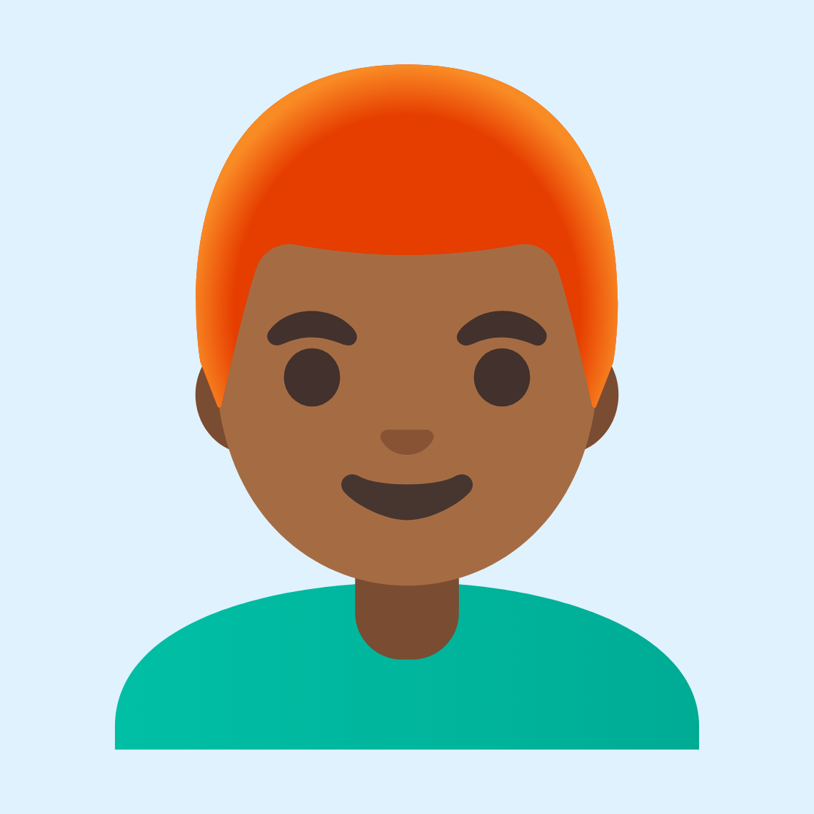 π¨πΎβπ¦° Man: medium-dark skin tone, red hair