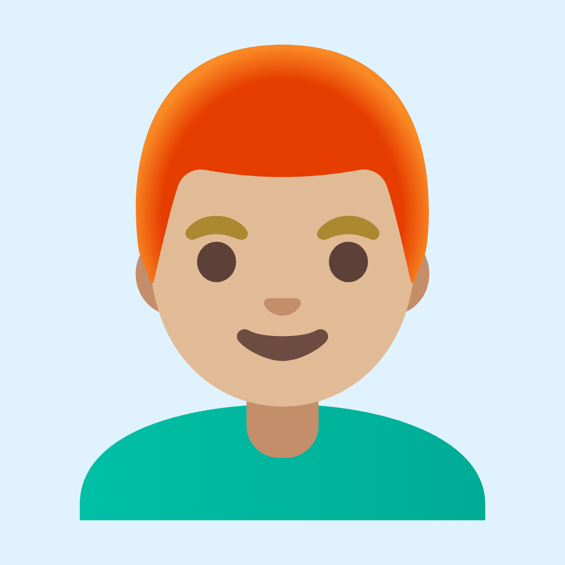π¨πΌβπ¦° Man: medium-light skin tone, red hair
