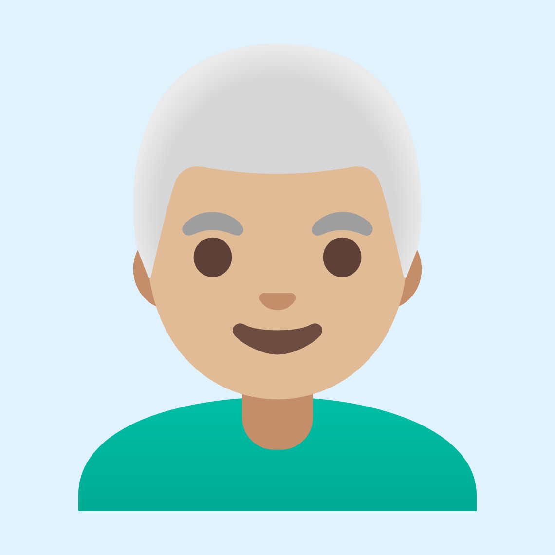 π¨πΌβ𦳠Man: medium-light skin tone, white hair